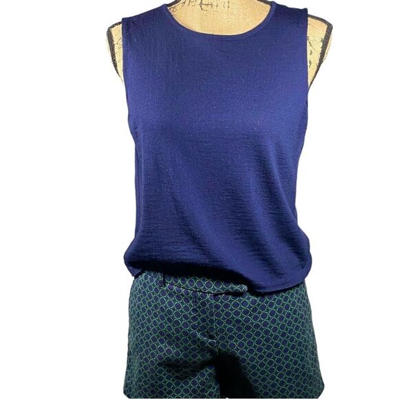 TSE Fine Wool Tank Top Navy Size Large - Picture 1 of 5